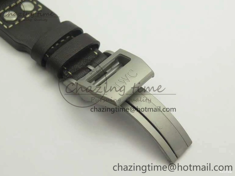 MIROTIME 0318 TimelessDesign Big Pilot IW510301 Satin-Polished SS YLF Best Edition Black Dial On Leather Strap A 7213